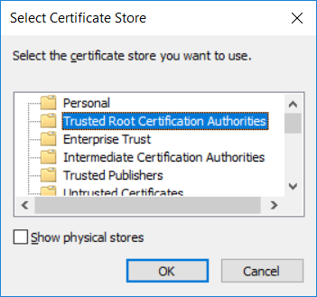 Trusted Root Certification Authorities