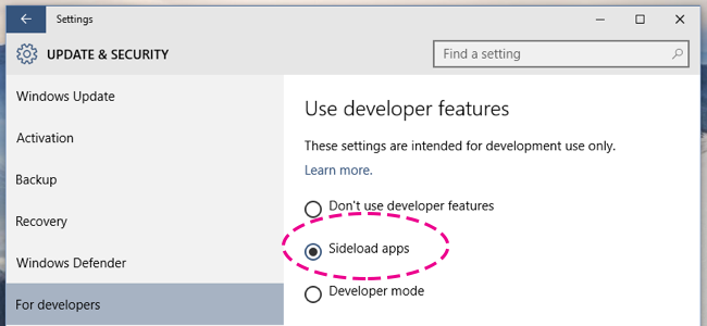 Allow sideloading